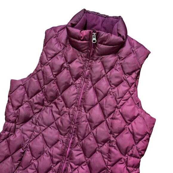 EDDIE BAUER Lightweight 550 Down Fill Full Zip Puffer Vest in Boysenberry SZ 12 - Picture 3 of 10
